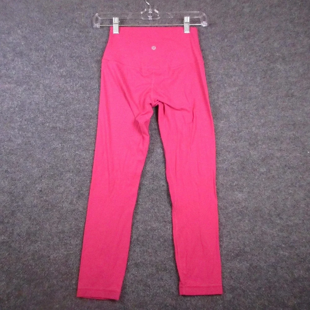 Lululemon Leggings Womens 4 Pink Capri Cropped Yoga Pants Athletic Slim
